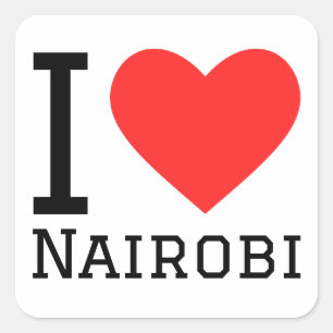 Adesivo Quadrado Eu amo Nairobi