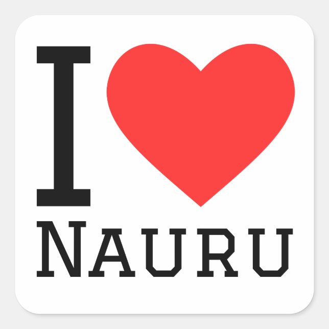 Adesivo Quadrado Eu amo Nauru (Frente)