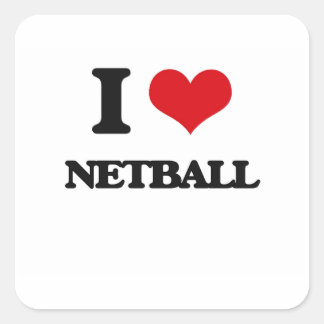 Adesivo Quadrado Eu Amo Netball