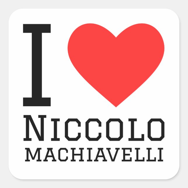 Adesivo Quadrado Eu amo niccolo maquiavelli (Frente)
