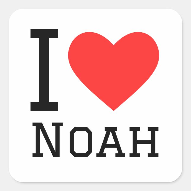 Adesivo Quadrado Eu amo Noah (Frente)
