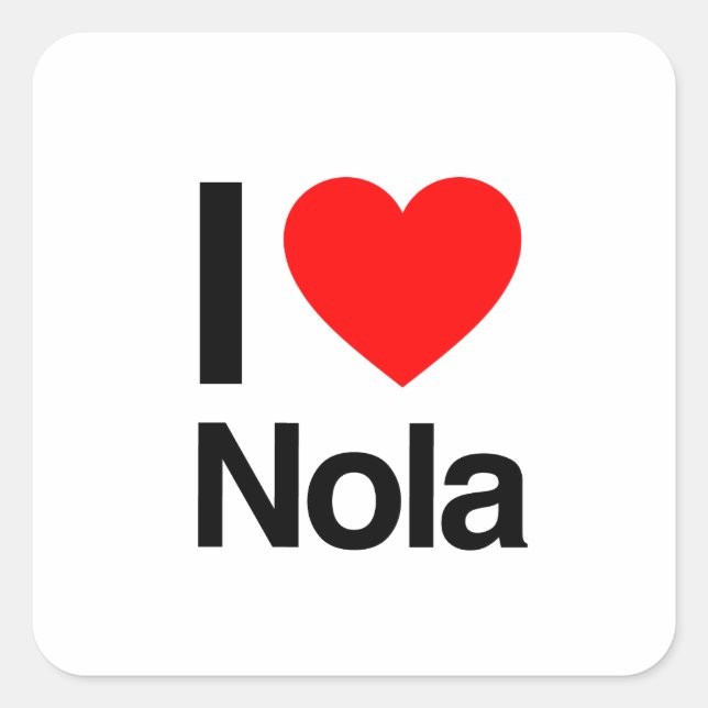 Adesivo Quadrado Eu amo nola (Frente)