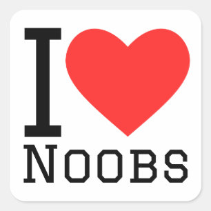 Adesivo Quadrado Eu amo noobs