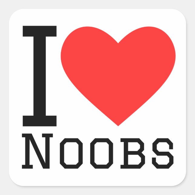 Adesivo Quadrado Eu amo noobs (Frente)