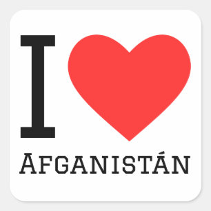 Adesivo Quadrado Eu amo o Afganistán