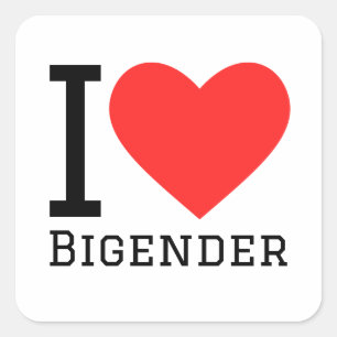 Adesivo Quadrado Eu amo o bigender