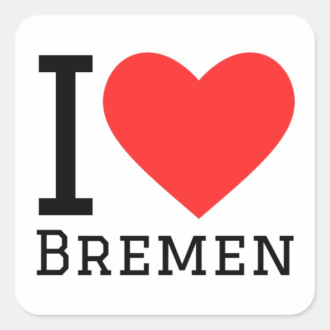 Adesivo Quadrado Eu amo o Bremen (Frente)