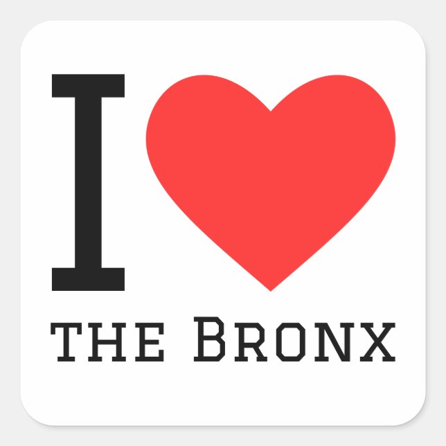 Adesivo Quadrado Eu amo o Bronx (Frente)