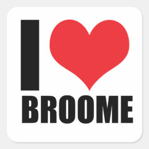Adesivo Quadrado Eu amo o Broome