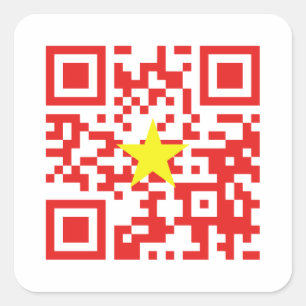 Adesivo Quadrado Eu amo o código da bandeira QR de Vietnam (Tôi Y