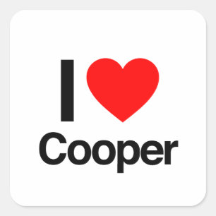 Adesivo Quadrado eu amo o Cooper
