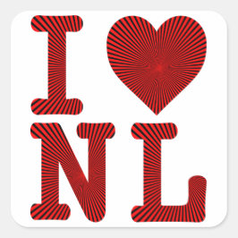 ADESIVO QUADRADO EU AMO O CORAÇÃO NL NEWFOUNDLAND E LABRADOR