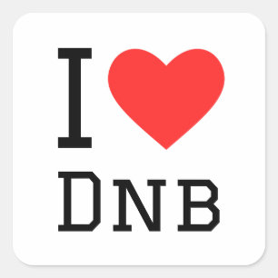 Adesivo Quadrado Eu amo o dnb