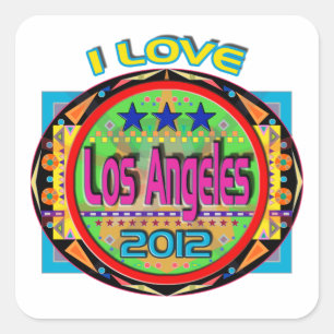 Adesivo Quadrado EU AMO O Emblem de Los Angeles nº 1 2012