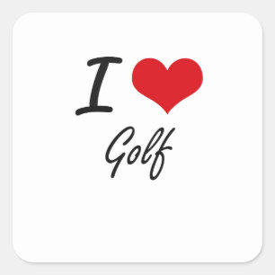 Adesivo Quadrado Eu amo o golfe