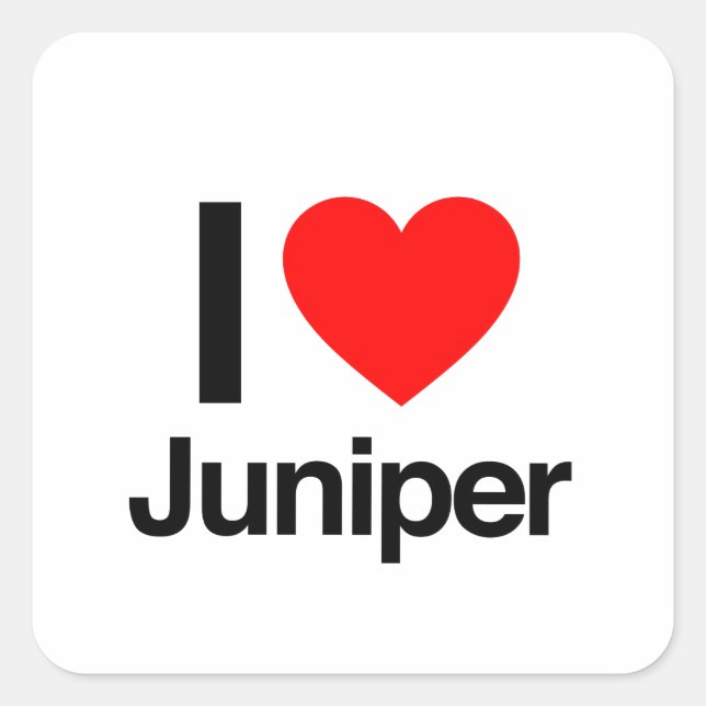 Adesivo Quadrado eu amo o juniper (Frente)
