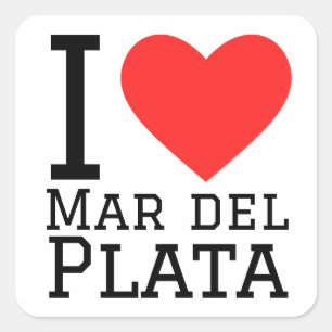 Adesivo Quadrado Eu amo o mar del plata