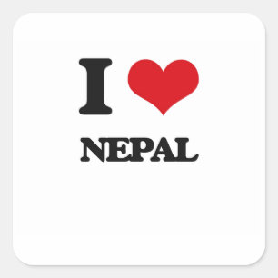 Adesivo Quadrado Eu amo o Nepal