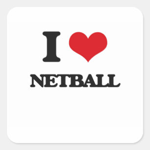 Adesivo Quadrado Eu amo o Netball