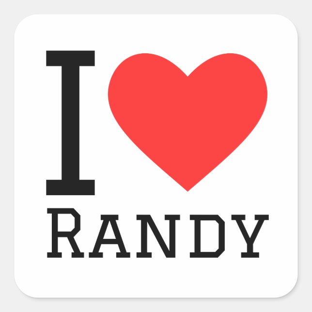 Adesivo Quadrado Eu amo o Randy (Frente)
