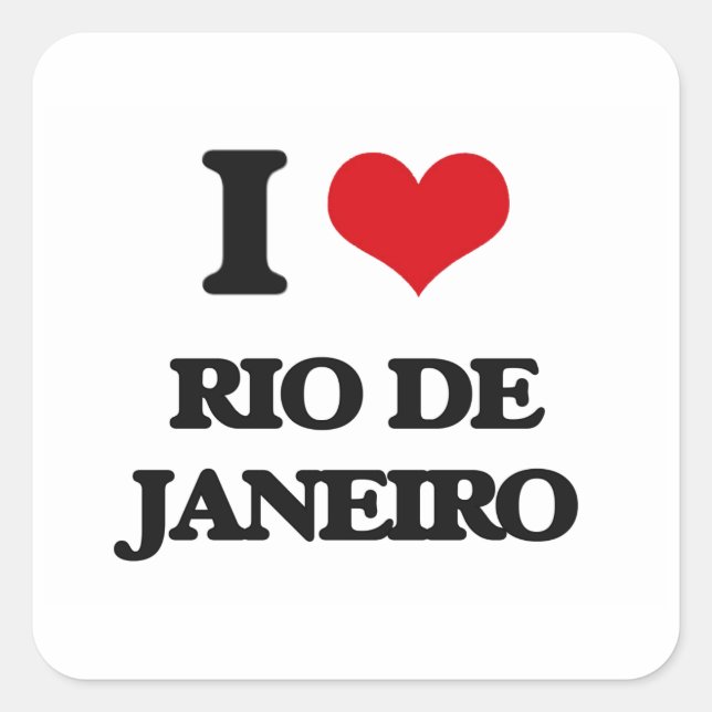 Adesivo Quadrado Eu amo o Rio de Janeiro (Frente)