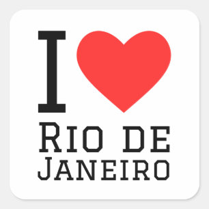 Adesivo Quadrado Eu amo o Rio de Janeiro