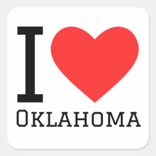 Adesivo Quadrado Eu amo Oklahoma