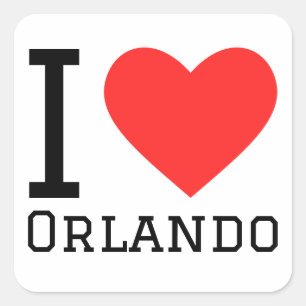 Adesivo Quadrado Eu amo Orlando