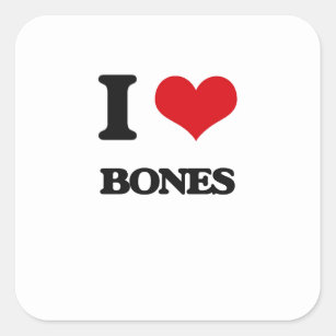 Adesivo Quadrado Eu amo os ossos