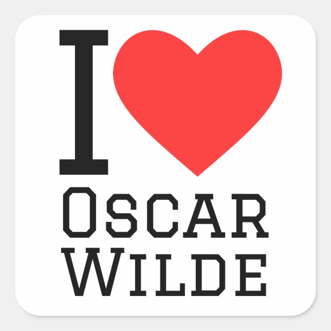 Adesivo Quadrado eu amo Oscar wilde (Frente)