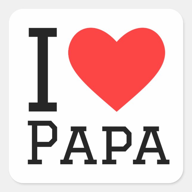Adesivo Quadrado Eu amo papai (Frente)