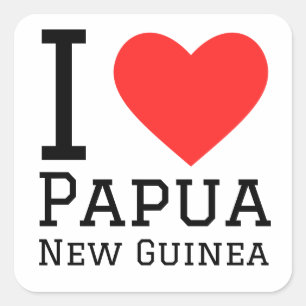 Adesivo Quadrado Eu amo Papua Nova Guiné