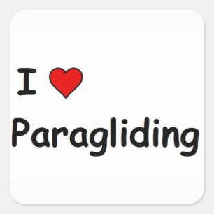 Adesivo Quadrado Eu Amo Paragliding