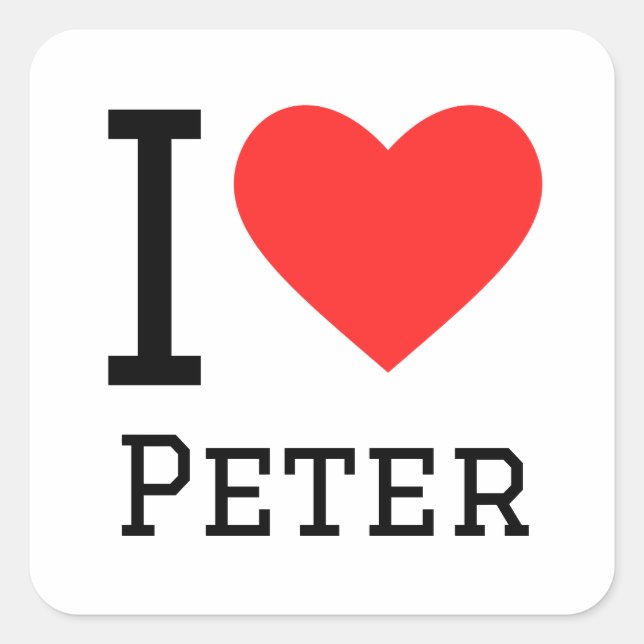 Adesivo Quadrado Eu amo Peter (Frente)