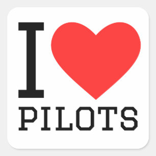 Adesivo Quadrado Eu amo pilotos