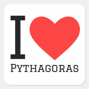 Adesivo Quadrado Eu amo Pitágoras