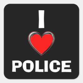 ADESIVO QUADRADO EU AMO POLÍCIA "ARTE CARDÍACA"