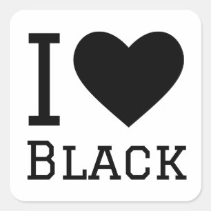 Adesivo Quadrado Eu amo preto