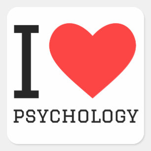 Adesivo Quadrado Eu amo psicologia