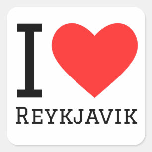 Adesivo Quadrado Eu amo reykjavik