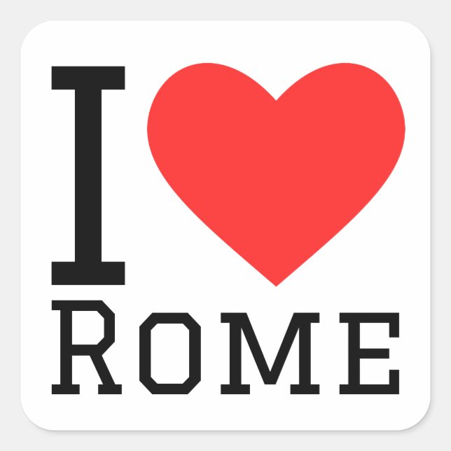 Adesivo Quadrado Eu amo Roma (Frente)