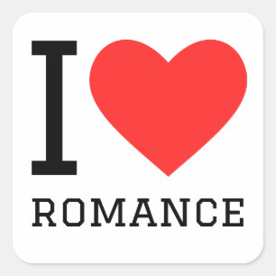 Adesivo Quadrado Eu amo romance