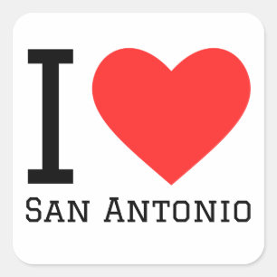 Adesivo Quadrado Eu amo San Antonio