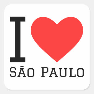 Adesivo Quadrado Eu amo São Paulo