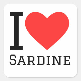 Adesivo Quadrado Eu amo sardinha
