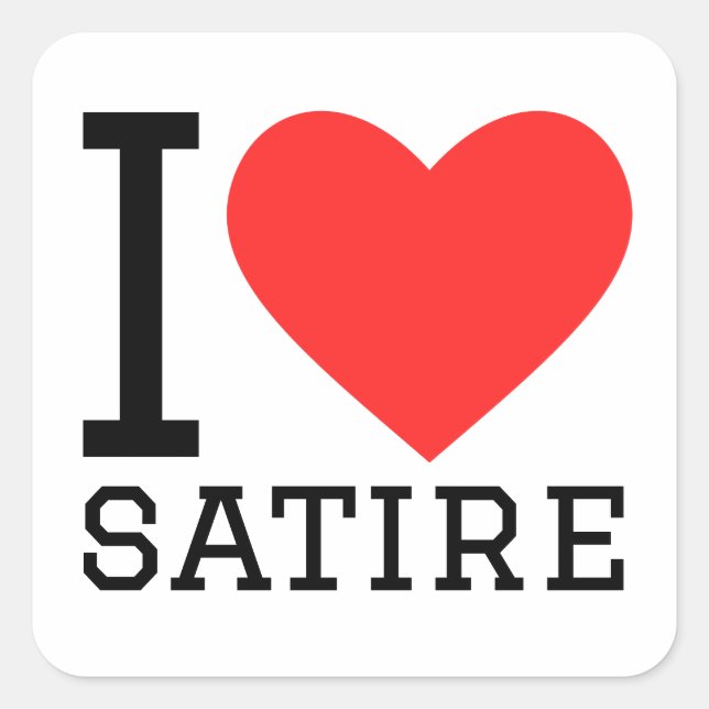 Adesivo Quadrado Eu amo sátira (Frente)