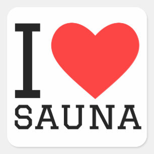 Adesivo Quadrado Eu amo sauna