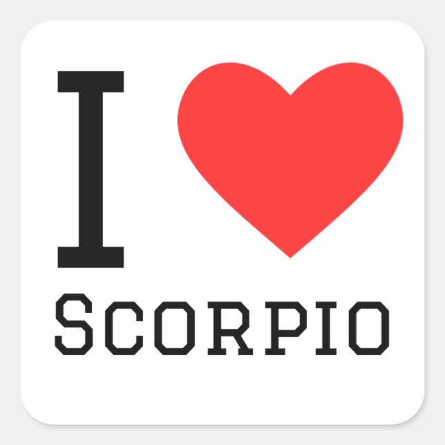 Adesivo Quadrado Eu amo Scorpio (Frente)