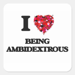 Adesivo Quadrado Eu amo ser ambidextro