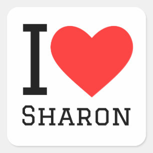 Adesivo Quadrado Eu amo Sharon